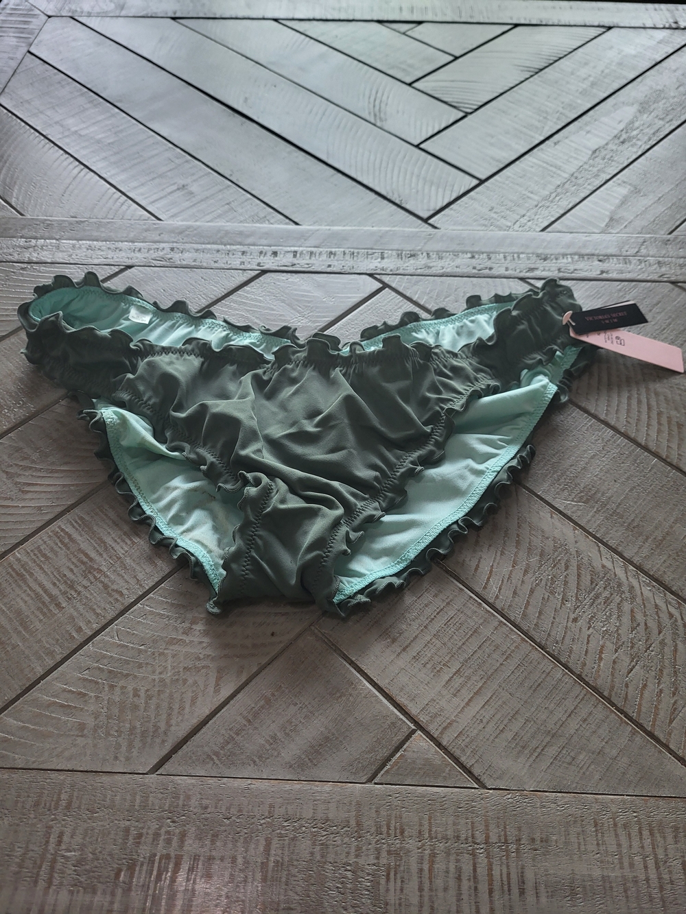 Victoria's Secret Sage Green Ruffled Bikini Bottom